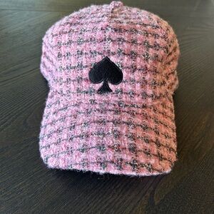 Kate Spade Pink Tweed Hat with Black Interior